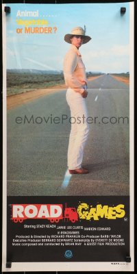 3a0644 ROAD GAMES Aust daybill 1981 completely different full-length image of Jamie Lee Curtis!