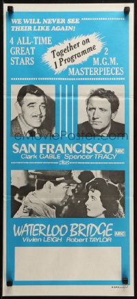 3a0654 SAN FRANCISCO/WATERLOO BRIDGE Aust daybill 1970s Clark Gable, Spencer Tracy, Vivien Leigh!