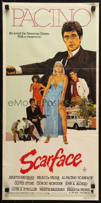 3a0656 SCARFACE Aust daybill 1983 art of Al Pacino as Tony Montana, Michelle Pfeiffer!