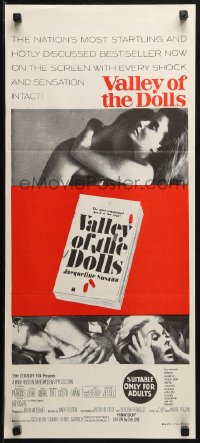 3a0705 VALLEY OF THE DOLLS Aust daybill 1968 Patty Duke, sexy Sharon Tate, Parkins, red style!
