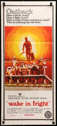 3a0709 WAKE IN FRIGHT Aust daybill 1971 Ted Kotcheff Australian Outback creepy cult classic!