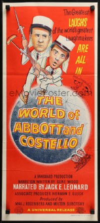 3a0726 WORLD OF ABBOTT & COSTELLO Aust daybill 1965 Bud & Lou are the greatest laughmakers!