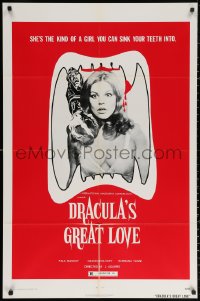 3a0848 DRACULA'S GREAT LOVE 1sh 1974 sexy vampire, the kind of girl you can sink your teeth into!