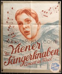 3a0006 CONCERT IN TIROL kraftbacked Dutch 1938 close-up of singer and notes over mountains, rare!