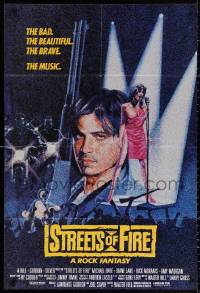 3a1127 STREETS OF FIRE blue style English 1sh 1984 the bad, the beautiful, the brave, the music!
