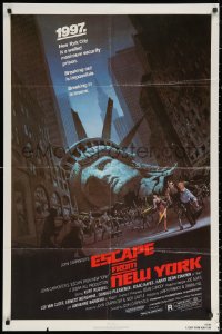 3a0868 ESCAPE FROM NEW YORK NSS style 1sh 1981 John Carpenter, decapitated Lady Liberty by Jackson!