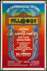 3a0881 FILLMORE 1sh 1972 Grateful Dead, Santana, rock & roll concert, cool Byrd art!