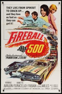 3a0882 FIREBALL 500 1sh 1966 race car driver Frankie Avalon & sexy Annette Funicello!