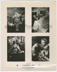 3a0085 LA BELLE ET LA BETE French LC 1947 montage four images including one with beast, ultra-rare!