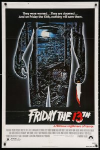 3a0897 FRIDAY THE 13th 1sh 1980 great Alex Ebel art, slasher classic, 24 hours of terror!