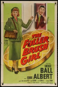 3a0904 FULLER BRUSH GIRL 1sh 1950 full-length art of door-to-door saleswoman Lucille Ball, rare!