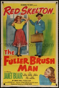 3a0905 FULLER BRUSH MAN 1sh 1948 great image of wacky salesman Red Skelton, Janet Blair