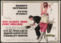3a0097 HOW TO STEAL A MILLION German 33x47 1966 Bruno Rehak art of Audrey Hepburn & Peter O'Toole!