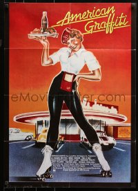 3a0118 AMERICAN GRAFFITI German 1974 George Lucas teen classic, completely different art!