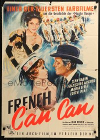 3a0163 FRENCH CANCAN German 1955 Jean Renoir, best different art of Moulin Rouge showgirls!