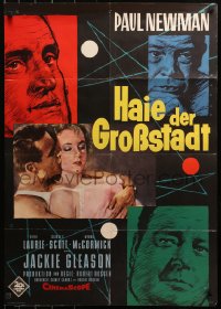 3a0179 HUSTLER German 1961 pool pros Newman & Gleason & sexy Piper Laurie by Rehak, ultra-rare!