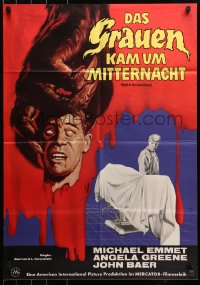 3a0213 NIGHT OF THE BLOOD BEAST German 1962 different artwork of monster hand holding severed head!