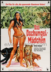 3a0264 VIRGIN OF THE JUNGLE German 1970 Gungala la Vergine Della Giungla, Kitty Swan & big cats!