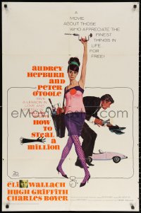 3a0936 HOW TO STEAL A MILLION 1sh 1966 Robert McGinnis art of sexy Audrey Hepburn & Peter O'Toole!