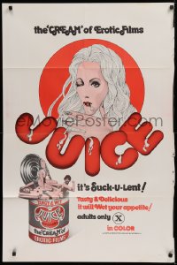 3a0954 JUICE 1sh 1973 the cream of erotic films, it's suck-u-lent, wild can and title art!