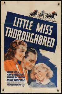 3a0978 LITTLE MISS THOROUGHBRED 1sh 1938 Ann Sheridan, John Litel & horse racing art, ultra-rare!