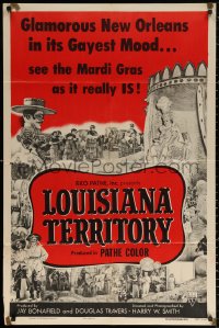 3a0983 LOUISIANA TERRITORY 2D 1sh 1953 New Orleans in its Gayest Mood, Mardi Gras as it is!