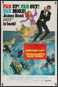 3a1042 ON HER MAJESTY'S SECRET SERVICE style B int'l 1sh 1969 Lazenby as Bond, McGinnis/McCarthy art!