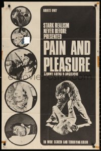 3a1050 PAIN & PLEASURE 25x38 1sh 1967 stark realism never before presented, violent & sexy images!