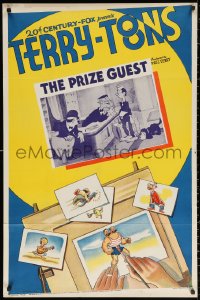 3a1072 PRIZE GUEST 1sh 1939 Paul Terry, best Terry-Toons art + cool inset image, ultra-rare!