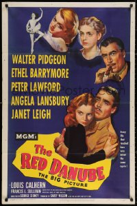 3a1081 RED DANUBE 1sh 1949 Janet Leigh, Angela Lansbury, Ethel Barrymore, Walter Pidgeon, Lawford!