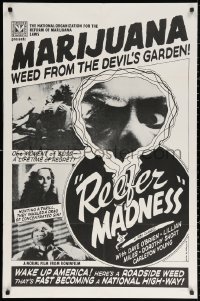 3a1082 REEFER MADNESS 1sh R1970s marijuana is the weed from the Devil's garden, wake up America!