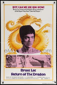 3a1086 RETURN OF THE DRAGON 1sh 1974 Bruce Lee kung fu classic, Chuck Norris, great images!