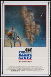 3a1090 RIGHT STUFF 1sh 1983 great Tom Jung montage art of the first NASA astronauts!