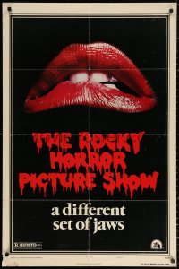 3a1095 ROCKY HORROR PICTURE SHOW style A 1sh 1975 c/u lips image, a different set of jaws!
