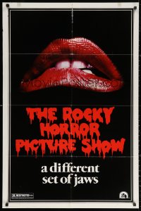3a1096 ROCKY HORROR PICTURE SHOW teaser 1sh 1975 c/u lips image, a different set of jaws!