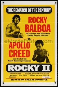 3a1097 ROCKY II 1sh 1979 Sylvester Stallone & Carl Weathers as Creed, the rematch of the century!