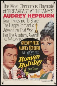 3a1098 ROMAN HOLIDAY R1962 beautiful Audrey Hepburn & Gregory Peck, Vespa, William Wyler!