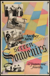 3a1104 SCREEN SOUVENIRS 1sh 1932 A Paramount Novelty, cool colorful deco design + montage art!