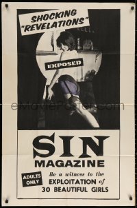 3a1112 SIN MAGAZINE 1sh 1965 be a witness to the exploitation of 30 beautiful girls, ultra-rare!