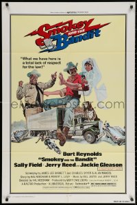 3a1114 SMOKEY & THE BANDIT 1sh 1977 Solie art of Burt Reynolds, Sally Field & Jackie Gleason!