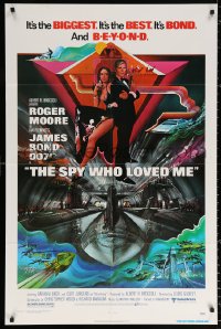 3a1119 SPY WHO LOVED ME 1sh 1977 great art of Roger Moore as James Bond by Bob Peak!