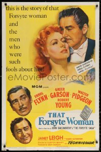 3a1144 THAT FORSYTE WOMAN 1sh 1949 art of Errol Flynn, Greer Garson, Walter Pidgeon & Robert Young!