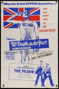 3a0008 TILL DEATH US DO PART/PLANK Canadian 1sh 1971 Mitchell standing naked in front of flag!