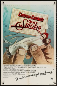 3a1170 UP IN SMOKE style B 1sh 1978 Cheech & Chong, it will make you feel funny, revised tagline!