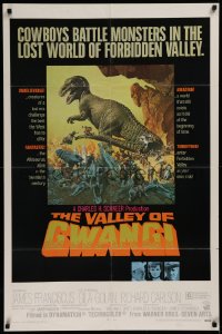 3a1171 VALLEY OF GWANGI 1sh 1969 Ray Harryhausen, great artwork of cowboys vs dinosaurs!