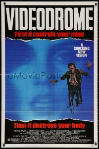 3a1172 VIDEODROME 1sh 1983 David Cronenberg, James Woods, huge c/u of Debbie Harry, sci-fi!