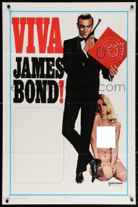 3a1176 VIVA JAMES BOND int'l 1sh 1970 artwork of Sean Connery & sexy babe in see-through outfit!