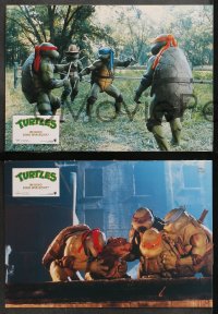 3a0319 TEENAGE MUTANT NINJA TURTLES 15 German LCs 1990 live action, turtles in NYC sewers!
