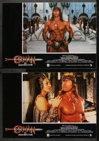 3a0027 CONAN THE DESTROYER 12 Spanish LCs 1984 Arnold Schwarzenegger, Grace Jones, d'Abo, different!