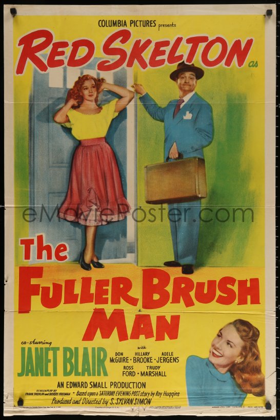 3a0905 Fuller Brush Man 1sh 1948 Great Image Of Wacky Salesman Red Skelton 